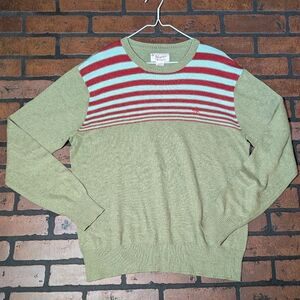 Vintage Original Penguin XL 80s Striped Cashmere Blend‎ Knit Sweater